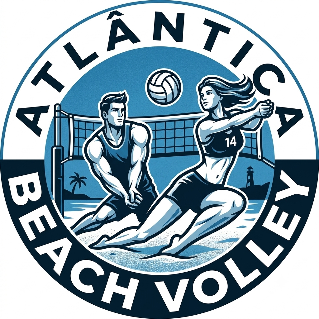 Logo Atlântica Beach Volley — azul