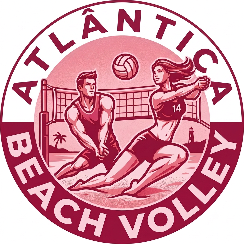Logo Atlântica Beach Volley — magenta